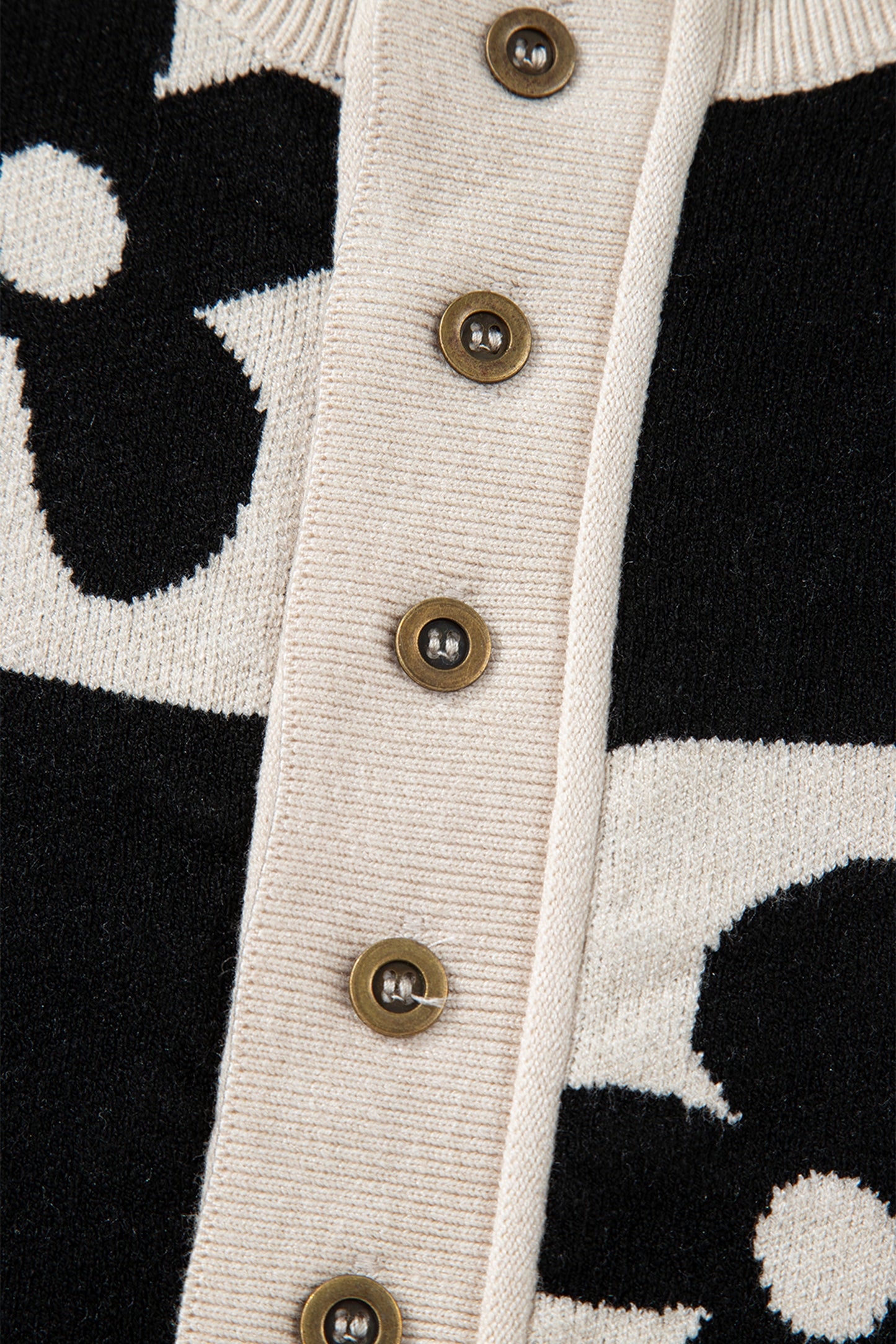 Flower Plaid Henley Sweater