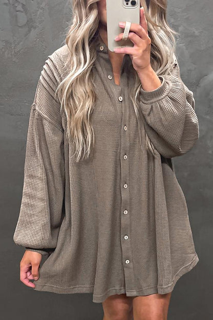 Taupe Waffle Knit Dress