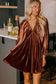 Burnt Orange Velvet Dress