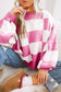 Checkered Balloon Sleeve Sweater