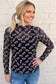 Black Game Day Football Mesh Sheer Top