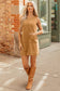 Beige Corduroy Mini Dress With Patched Pockets