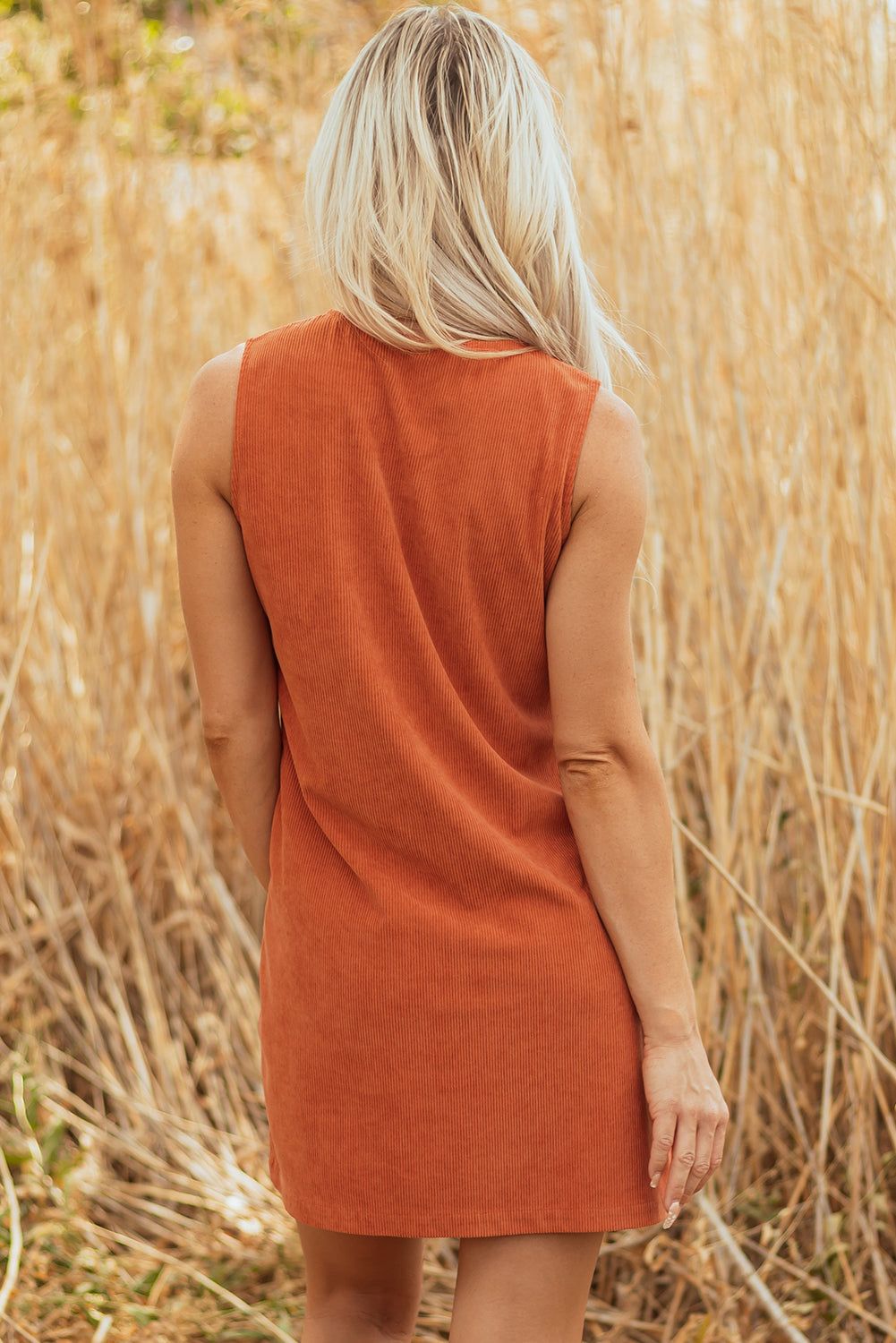 Gold Flame Corduroy Mini Dress