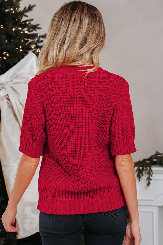 Plaid Lace Up Holiday Sweater