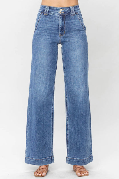 Double Button Denim Jeans