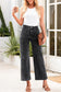 Black Chic Patch Pocket Straight Leg Loose Jeans