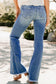 Medium Wash Cut Out Side Flare Jeans