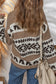 Khaki Geometric Pattern Cardigan