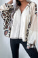 Oversized Leopard Patchwork Zip Up Hoodie
