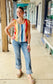 Contrast Striped Tie Shoulder Tank