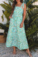 Green Floral Lace Tied Strap Maxi Dress