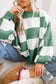 Checkered Balloon Sleeve Sweater