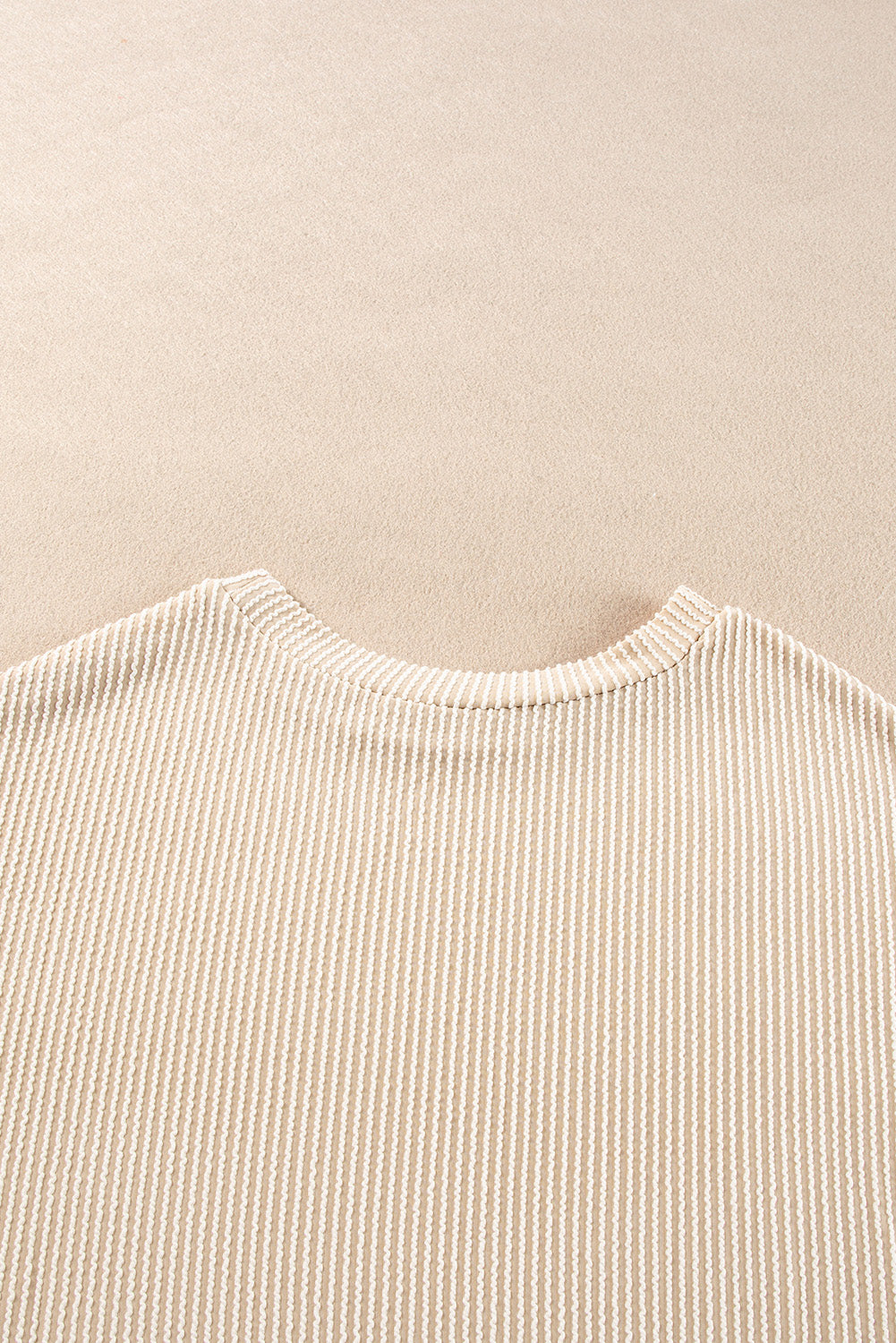 Corded Knit Long Sleeve Top and High Waist Shorts Set