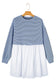Sky Blue Stripe Pleated High Waist Dress