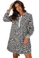 Leopard Print Long Sleeve Flared Dress