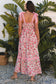 Pink Floral Lace Tied Strap Maxi Dress