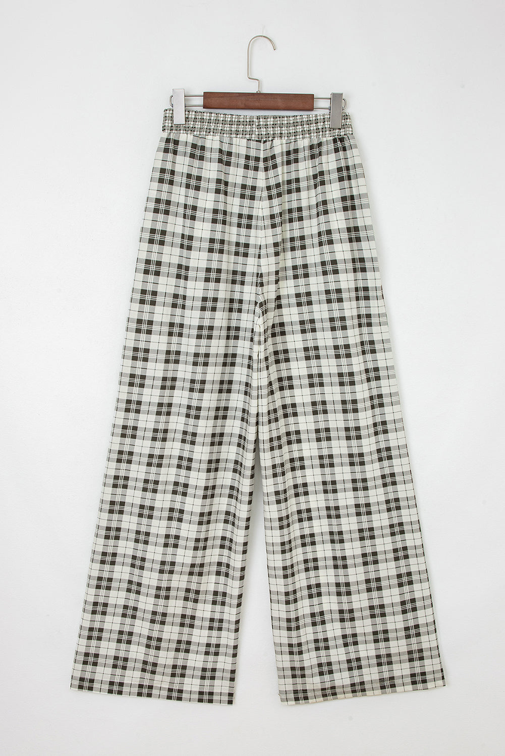 Gray Plaid Wide Leg Pants