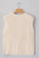 White Solid Textured Knit Buttoned Sweater Vest