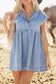 Beau Blue High Waist Denim Babydoll Dress