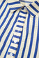 Blue Stripe Half Button Mini Dress