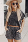 Black Acid Washed Short Set