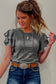 Dark Grey Ruffle Short Sleeve Top