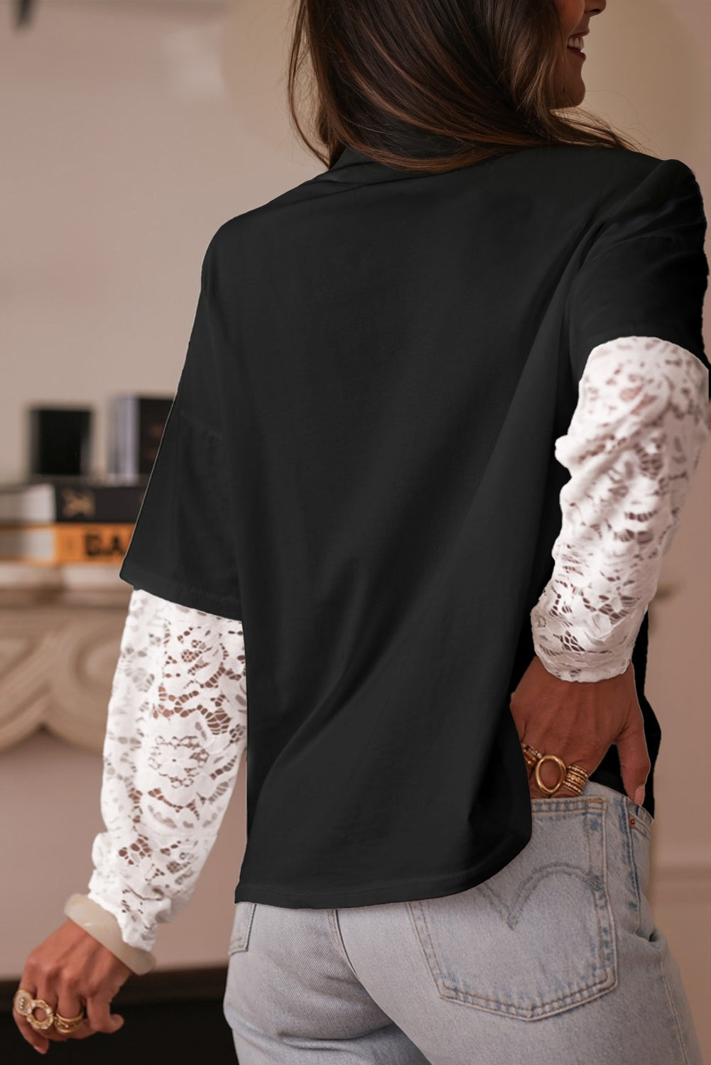 Lace Detailed Long Sleeve Tee