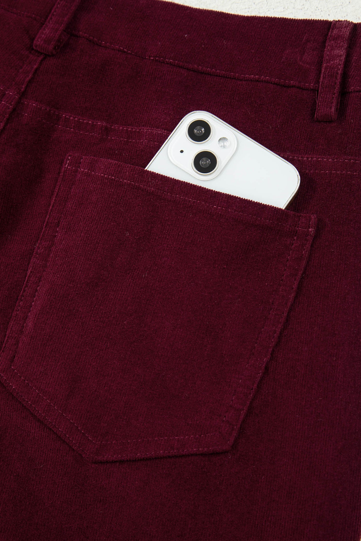 Burgundy Corduroy Wide Leg Pants