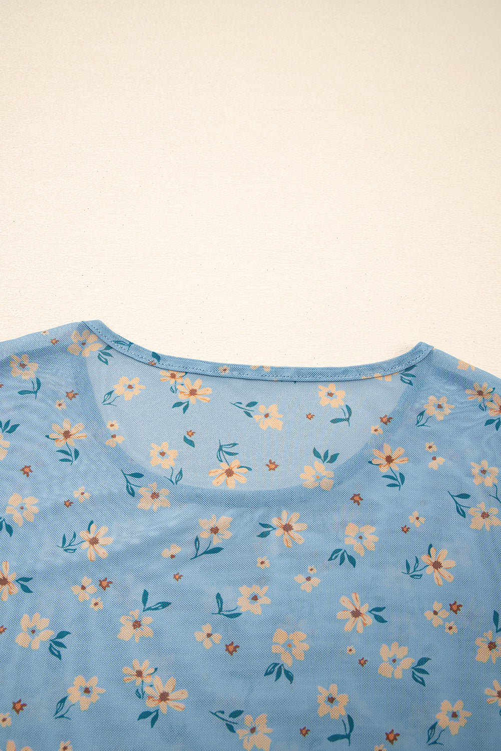 Vintage Floral Mesh Top