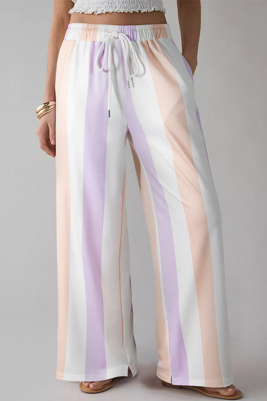 Colorblock Stripe Drawstring Pants