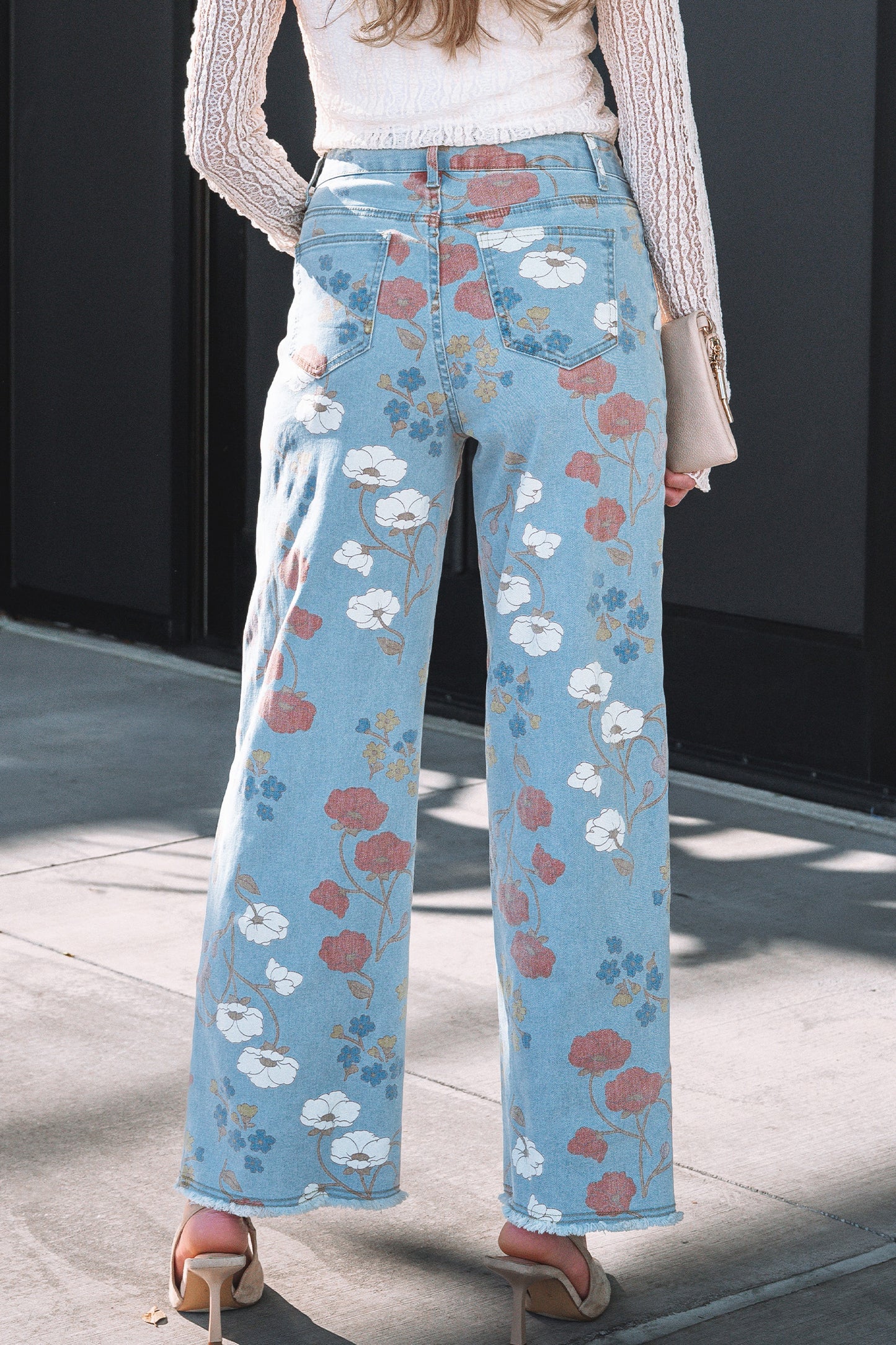 Floral Flare Printed Jeans