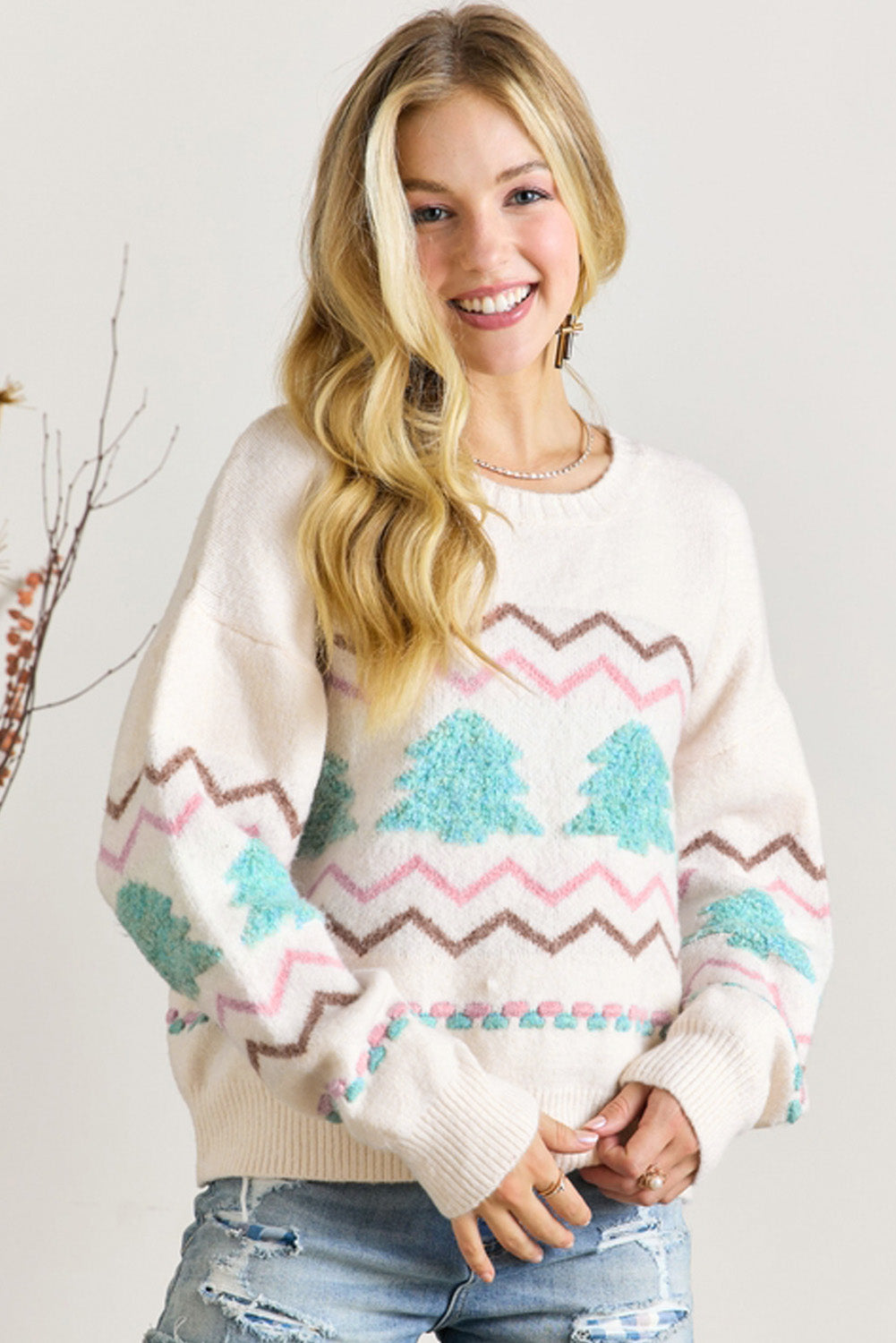 Striped Christmas Tree Sweater