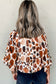 Brown Metallic Abstract  Blouse