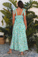 Green Floral Lace Tied Strap Maxi Dress