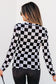 Black Checkerboard Western Elements Printed Mesh Top