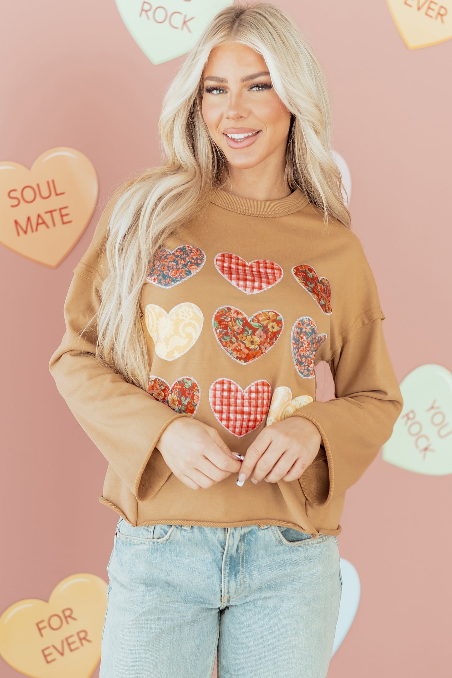 Heart Patchwork Sweater