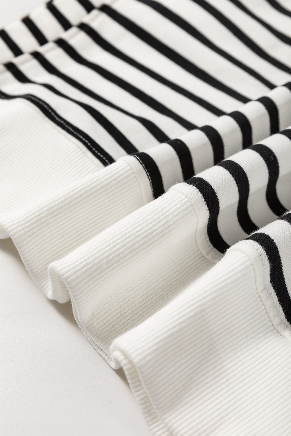 Black Stripe Raglan Sleeve Sweatshirt