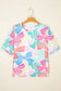 Multicolour Bowknot Crewneck Loose Short Sleeve Top