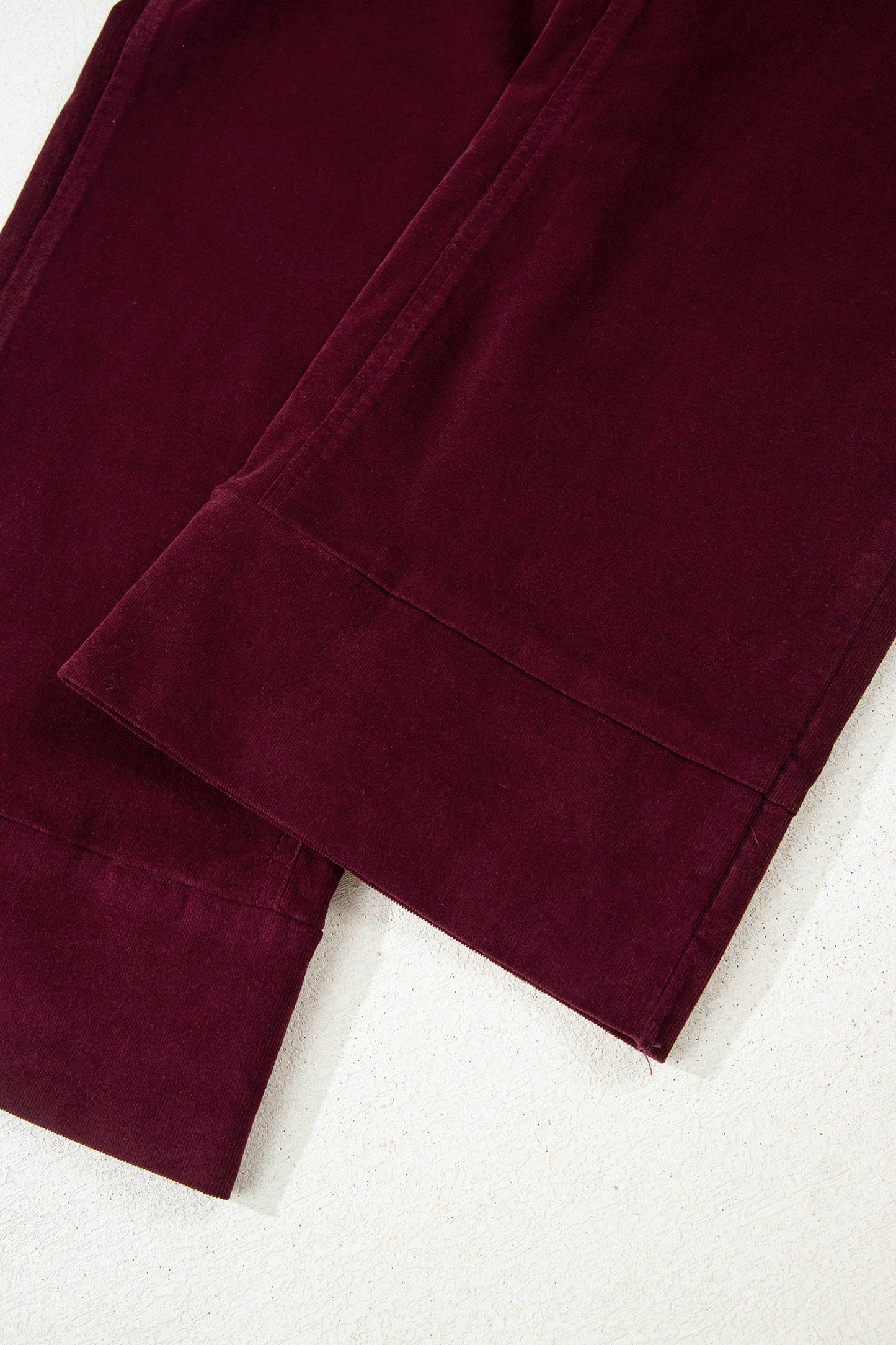 Burgundy Corduroy Wide Leg Pants