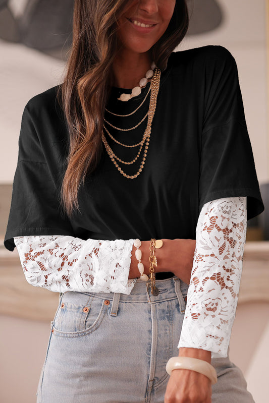 Lace Detailed Long Sleeve Tee
