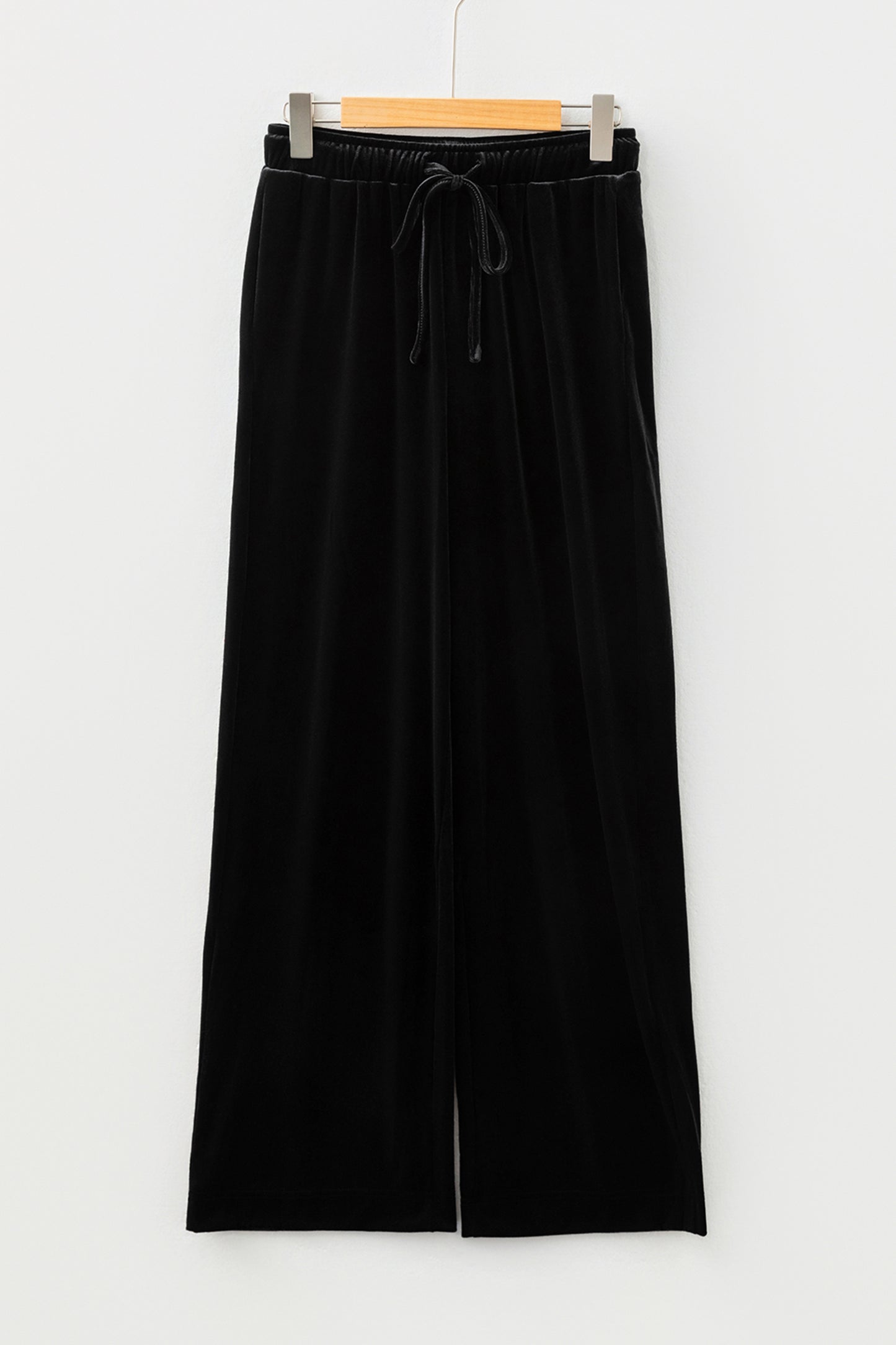 Black Velvet Drawstring Pants