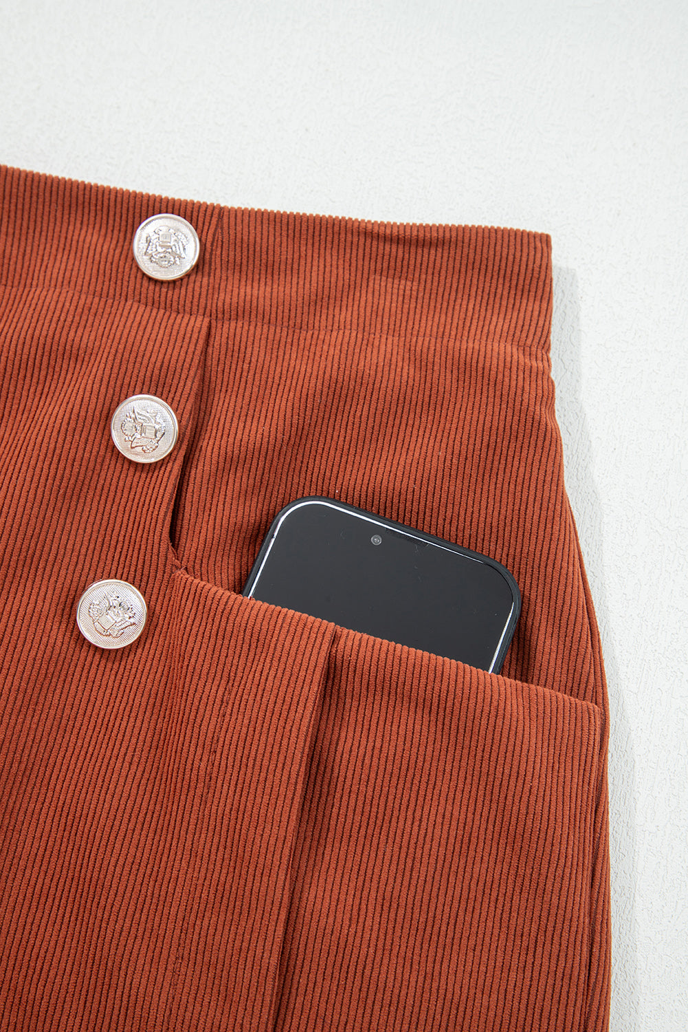 Clay Scalloped Corduroy Shorts