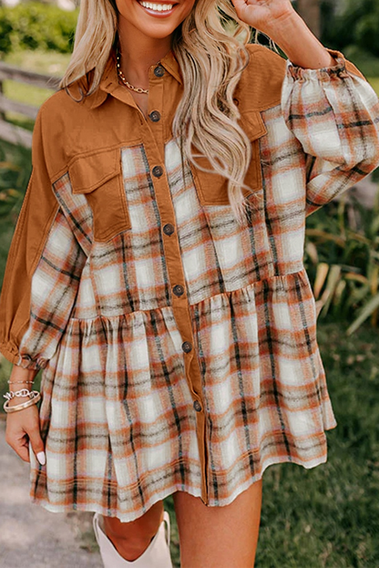 Patchwork Charm Shirt Dress