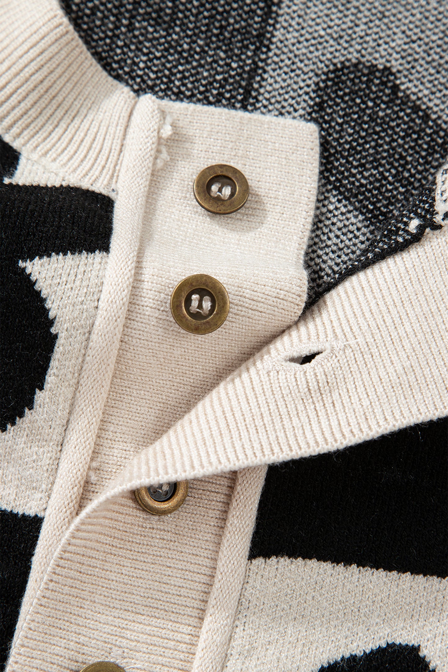 Flower Plaid Henley Sweater