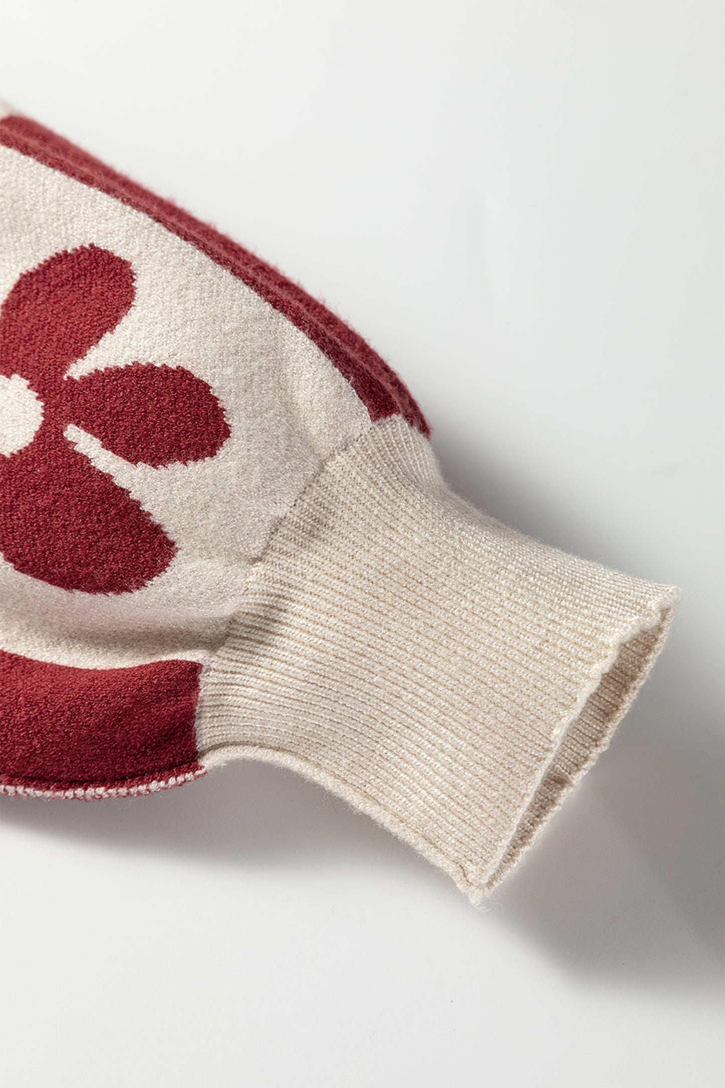 Flower Plaid Henley Sweater