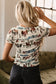 Beige Western Printed Mesh T Shirt