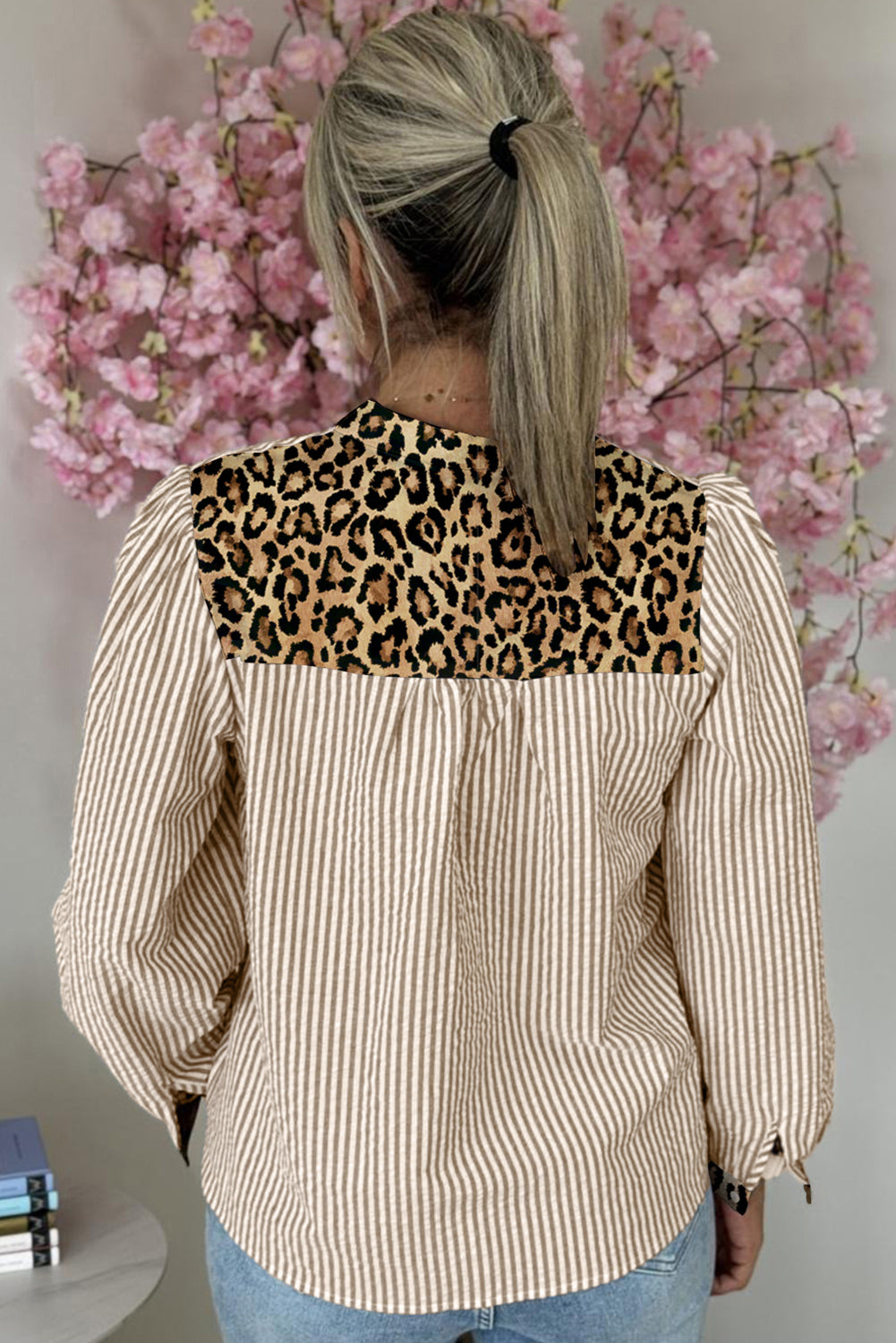 Striped Leopard Patchwork Top