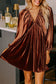 Burnt Orange Velvet Dress