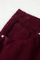 Burgundy Corduroy Wide Leg Pants