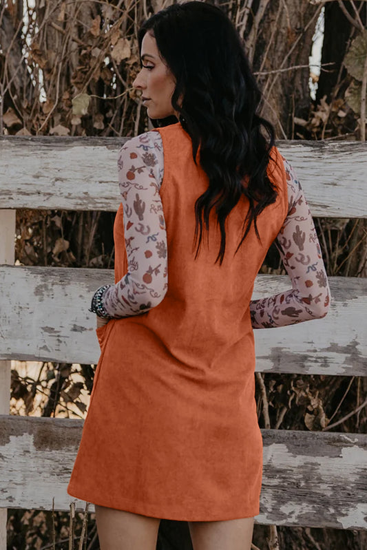 Gold Flame Corduroy Mini Dress